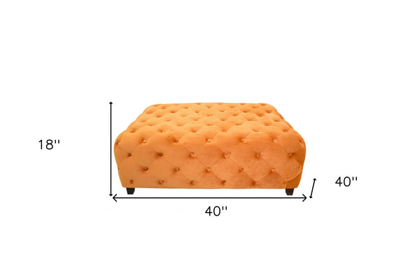 Homeroots Velvety Orange Modern Square Coffee Table   400875