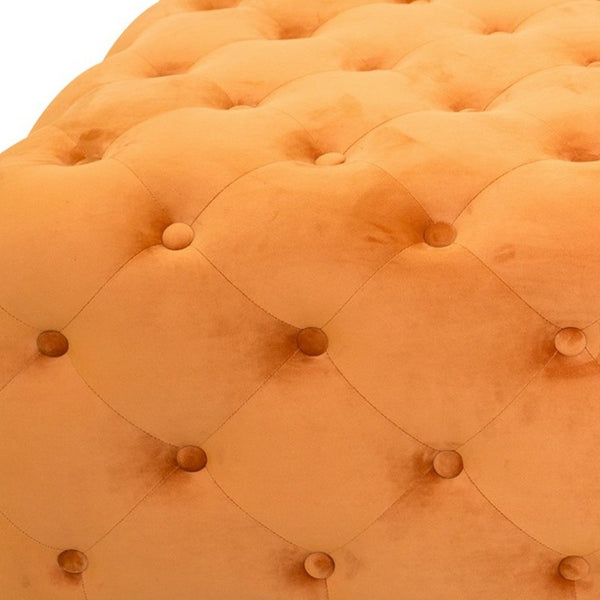 Homeroots Velvety Orange Modern Square Coffee Table   400875