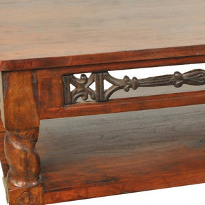 Homeroots Brown Rectangular Wooden Coffee Table   400879