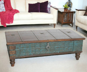 HomeRoots 50" Rustic Solid Wood Lift-Top Coffee Table in Brown & Green – Versatile, Handcrafted, Eco-Friendly Design 400880