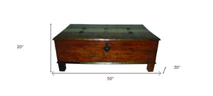 Homeroots 50" Rustic Lift Top Coffee Table - Stylish Solid Wood With Distressed Finish For Living Room & Office   400882