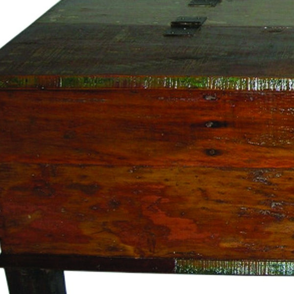 Homeroots 50" Rustic Lift Top Coffee Table - Stylish Solid Wood With Distressed Finish For Living Room & Office   400882