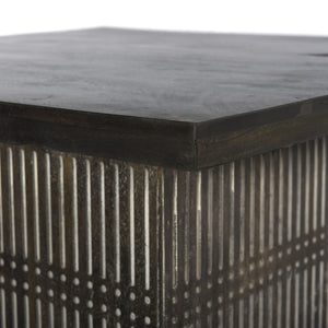 Homeroots Rustic Brown Carved Wood Storage Coffee Table   400883