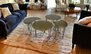 Homeroots Set Of Four Bohemian Gold Cocktail Table Set   400886