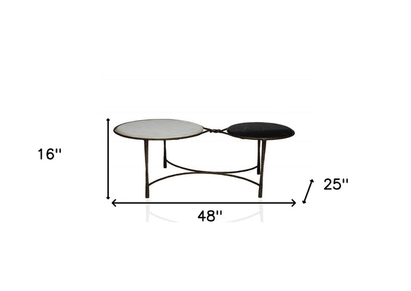 Homeroots Mid Century Dual Rim Coffee Table   400889