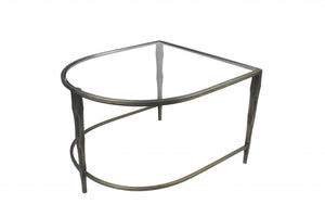 Homeroots Set Of 2 Black Marble Top And Glass Coffee Tables   400890