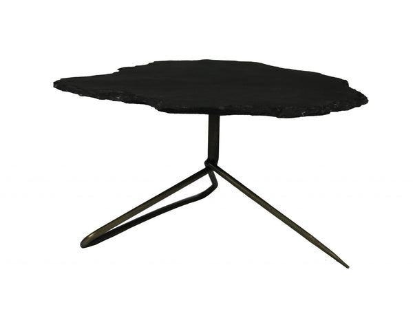 Homeroots Set Of 2 Black Live Edge Coffee Tables   400891