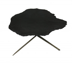 Homeroots Set Of 2 Black Live Edge Coffee Tables   400891