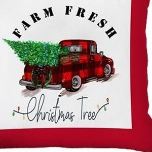 HomeRoots Set of Four 18x18 Red Plaid Christmas Tree Throw Pillows – Festive, Durable, and Easy to Clean! 400899