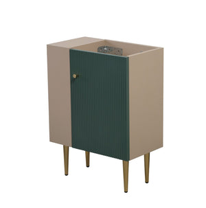 English Elm 21.6" Sage Green Bathroom Vanity with Gold Hardware Open Shelf and Soft-close Cabinet W1573P224412
