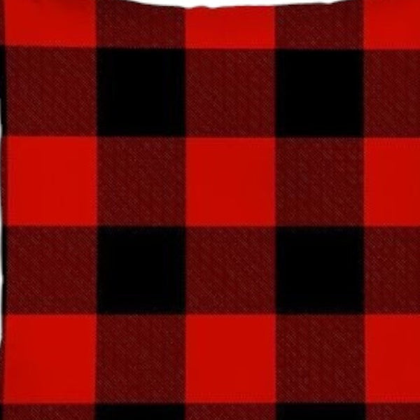 HomeRoots Set of Four Cozy Red and Black Plaid Throw Pillows - Durable Polyester, Perfect for Holiday Decor 400900