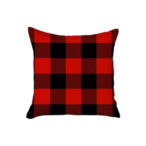 Homeroots Set Of Four Red Black And White Farm Fresh Christmas Tree Holiday Red Truck Plaid Fabric Throw Pillows   400901
