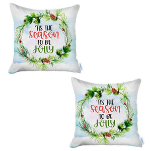 Homeroots Set Of Two Multicolor Zippered Polyester Text Throw Pillow   400906
