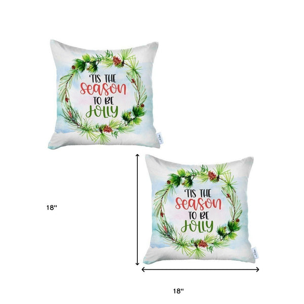 Homeroots Set Of Two Multicolor Zippered Polyester Text Throw Pillow   400906
