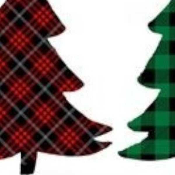 HomeRoots Set of Four 12" X 20" Plaid Christmas Tree Lumbar Throw Pillows for Cozy Holiday Decor & Comfort 400914