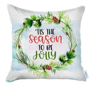 Homeroots Set Of 4 Tis The Season Christmas Throw Pillow Covers   400934