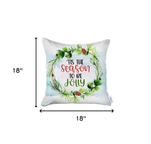 Homeroots Set Of 4 Tis The Season Christmas Throw Pillow Covers   400934