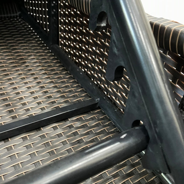 Homeroots 79" Faux Wicker And Dark Grey Cushions Chaise Lounge  Resin Wicker 400946