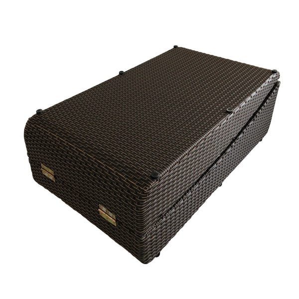 Homeroots 79" Faux Wicker And Dark Grey Cushions Chaise Lounge  Resin Wicker 400946