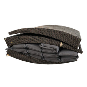 Homeroots 65" Faux Wicker And Dark Grey Cushions Chaise Lounge  Resin Wicker 400947