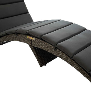 Homeroots 65" Faux Wicker And Dark Grey Cushions Chaise Lounge  Resin Wicker 400947