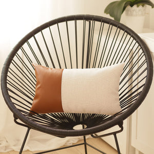 Homeroots Set Of 2 Brown And White Modern Throw Pillows   400959