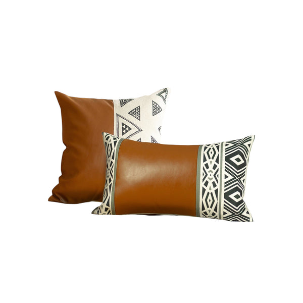 Homeroots Set Of 2 Brown Boho Chic Throw Pillow Covers - Handmade Rustic Decor For Stylish Home Interiors   400966