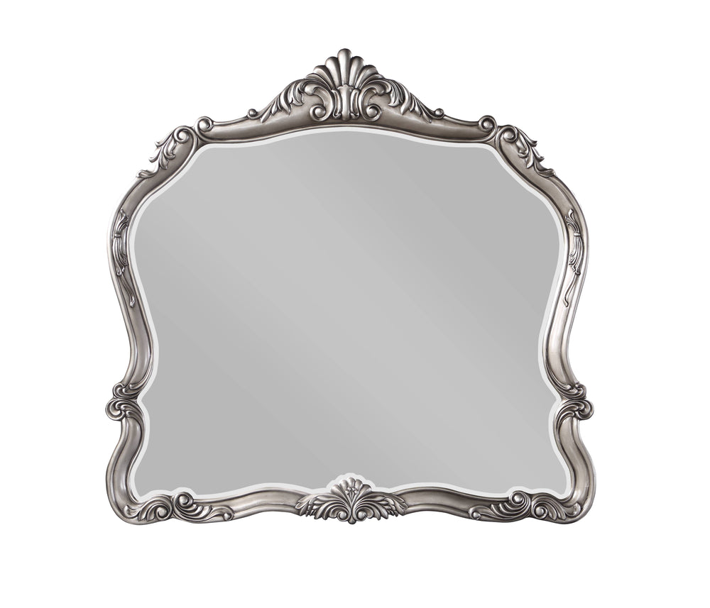 English Elm Ariadne Antique Platinum Finish Mirror with 43"x36" Inner Glass, Composite Wood & Resin Elegant Frame B2726P247260