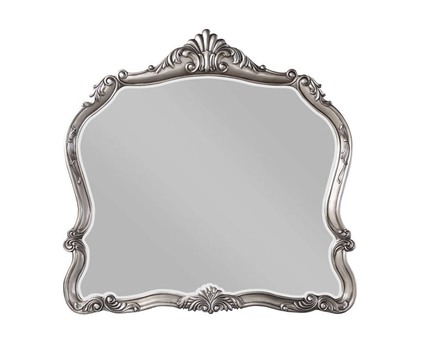 English Elm Ariadne Antique Platinum Finish Mirror with 43"x36" Inner Glass, Composite Wood & Resin Elegant Frame B2726P247260