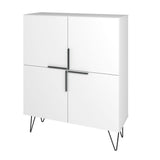 Manhattan Comfort Beekman Mid-Century Modern Cabinet White 400AMC198