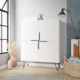 Manhattan Comfort Beekman Mid-Century Modern Cabinet White 400AMC198