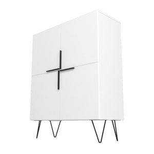 Manhattan Comfort Beekman Mid-Century Modern Cabinet White 400AMC198