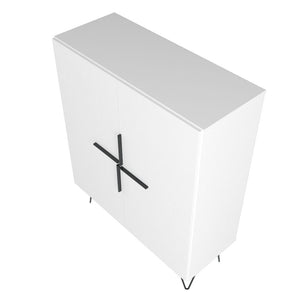 Manhattan Comfort Beekman Mid-Century Modern Cabinet White 400AMC198
