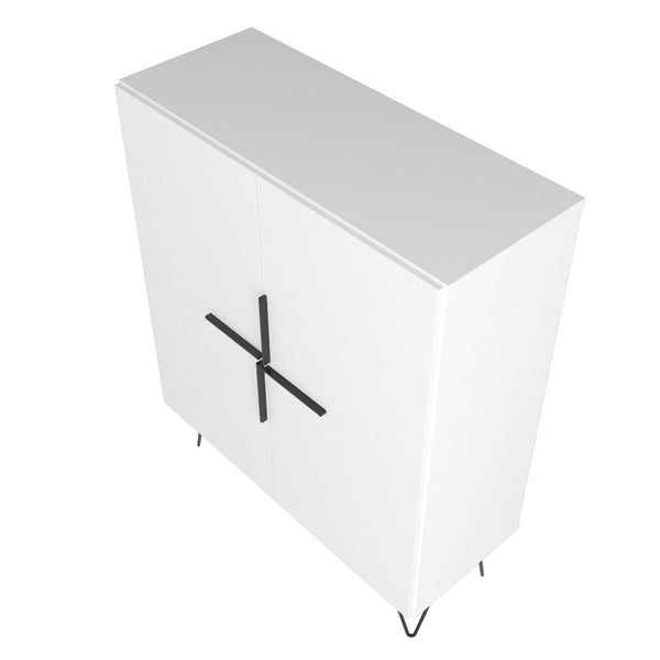 Manhattan Comfort Beekman Mid-Century Modern Cabinet White 400AMC198