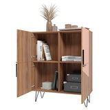 Manhattan Comfort Beekman Mid-Century Modern Cabinet Brown and Pink 400AMC229