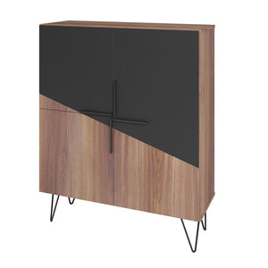 Manhattan Comfort Beekman Mid-Century Modern Cabinet Brown and Black 400AMC240