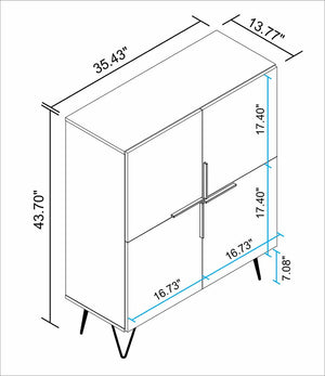 Manhattan Comfort Beekman Mid-Century Modern Cabinet Brown and Black 400AMC240