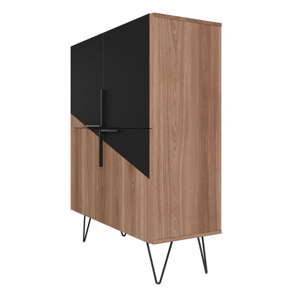 Manhattan Comfort Beekman Mid-Century Modern Cabinet Brown and Black 400AMC240