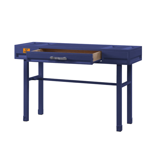 English Elm Metal Vanity Desk with Recessed Panel Design, One Drawer Accent Table for Stylish Bedroom Focal Point Blue B016P317126