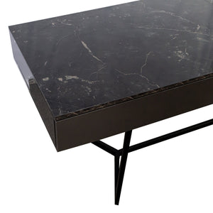 English Elm Modern Black Elegant 70.87" Computer Desk with Y-Shape Metal Legs, Spacious Top for Work & Study W331P286651