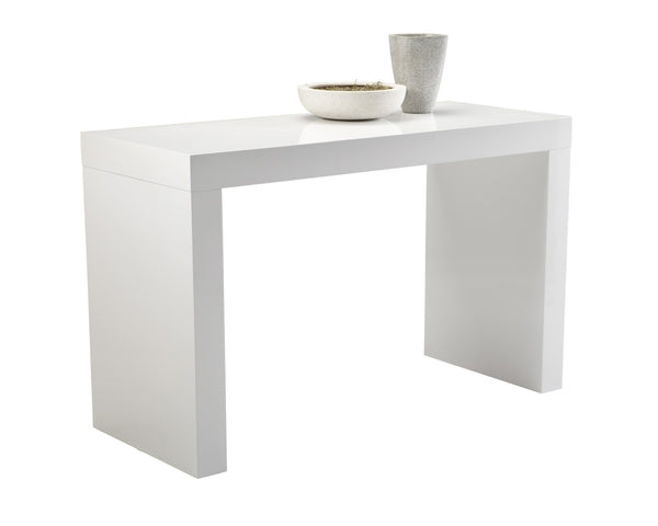 Sunpan FARO Counter Table - Sleek High-Gloss White Design for Modern Dining & Versatile Entertaining Space 112711