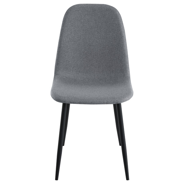 English Elm Jazmine Grey Upholstered Dining Side Chair Set of 4 – Modern Minimalist Bucket Seats, Armless Comfort, Space-Saving Elegance B062P299822