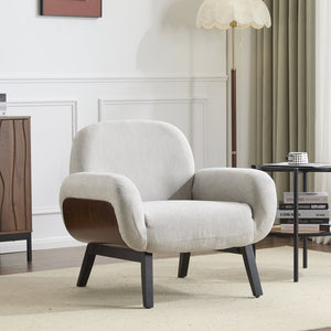 English Elm Christopher Knight Home® - Audrey Ergonomic Armchair with Plush Cushion and Solid Wood Frame for Stylish, Durable Comfort Grey 33.25 L x 29.75 W x 16.75 H N776P291712G