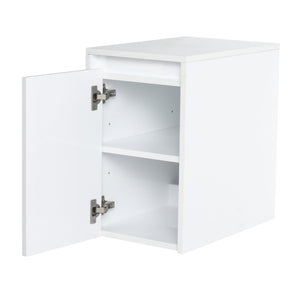 English Elm 60" Modern Wall-Mounted Bathroom Vanity with Resin Sink, Soft-Close Doors, Side Cabinet, Glossy White W999S00423