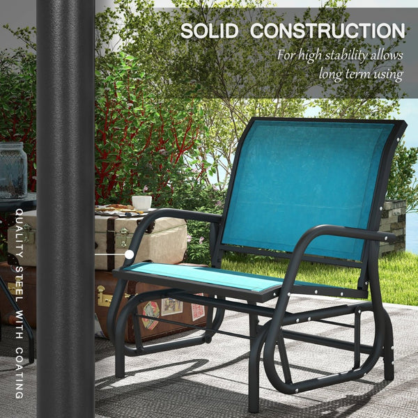 English Elm Outsunny Porch Glider Set Of 2 - Stylish Metal Frame Swing Chairs With Breathable Mesh For Outdoor Comfort W2225P200531-GIGA