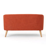 Christopher Knight Home® - Noble House - Bridie Muted Orange Fabric Mid Century Modern Loveseat