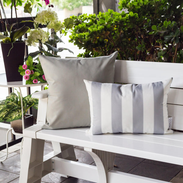 English Elm Horizon Stripe Pillow 14" X 20" - Stylish Weather-Resistant Accent For Indoor & Outdoor Comfort B357P367232