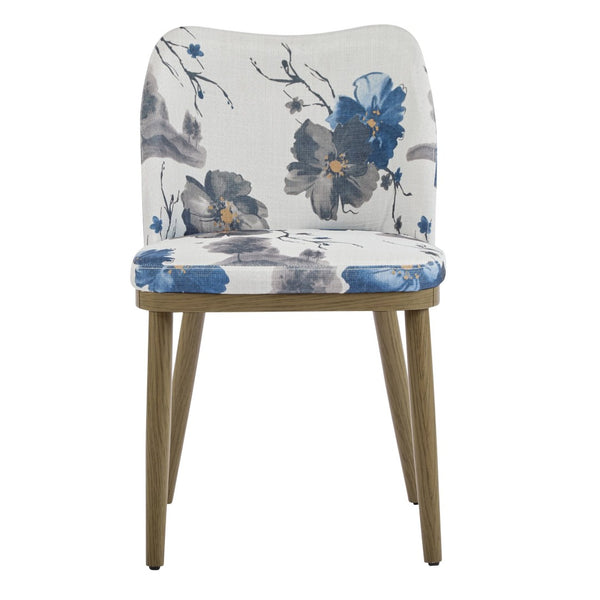 English Elm Dining Chair Set of 2 Mid-century Walnut Wood Frame Upholstered Seat and Back N771P237036Z