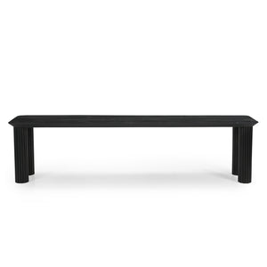 Worldwide Home Furnishings Sangra-71" Bench – Durable Solid Mango Wood With Elegant Reeded Legs For Chic Home Decor Black Solid Wood 401-751blklg