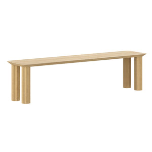 Worldwide Home Furnishings Sangra-71" Bench – Durable Solid Mango Wood With Elegant Reeded Legs For Chic Home Decor Natural Solid Wood 401-751natlg